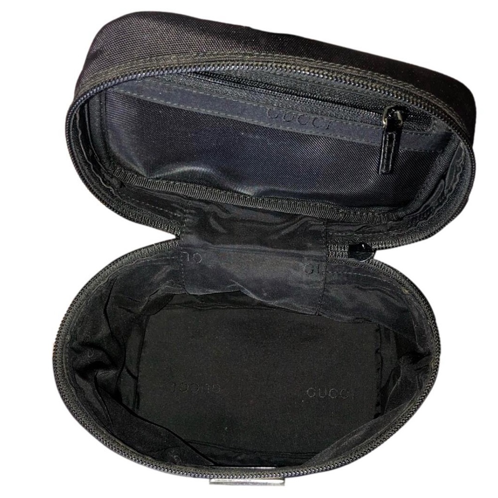 GUCCI Black Nylon Toiletry Case Shaving Bag with Leather Top Handle NWOT - Picture 6 of 17